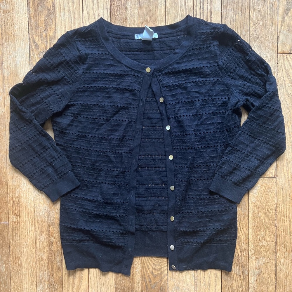 H&M Black Knit Buttonup Cardigan